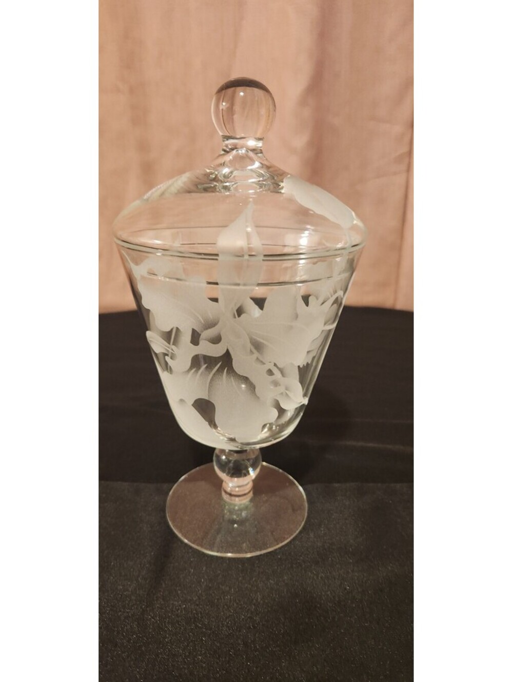 Vintage Princess House Heritage Crystal Lidded Candy Dish